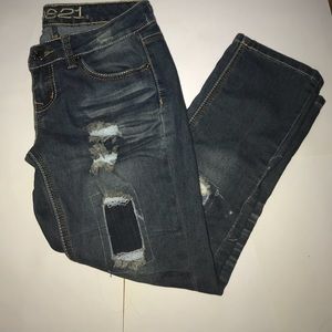 Rue 21 Ripped With Lace Capris